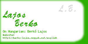 lajos berko business card